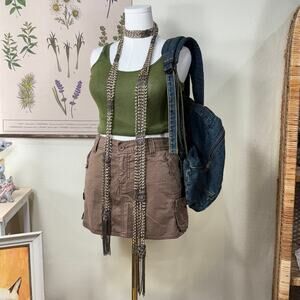 Vintage Y2k Aeropostale Studded Cargo Mini Skirt McBling Trashy Fairy Grunge 11